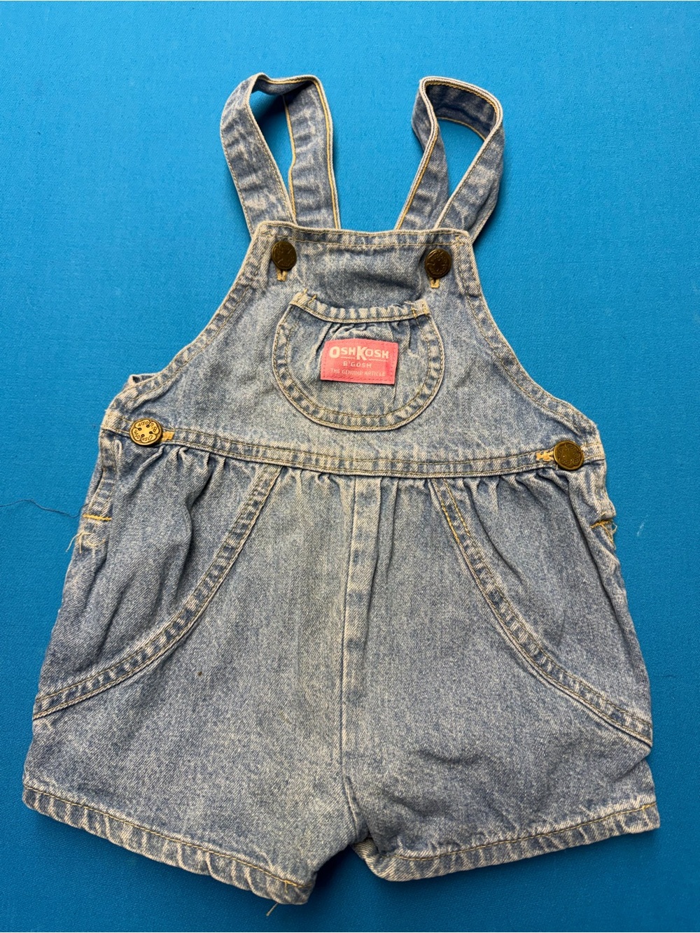 Vintage OshKosh B'gosh Light Blue Denim Shortall Overalls for Kids